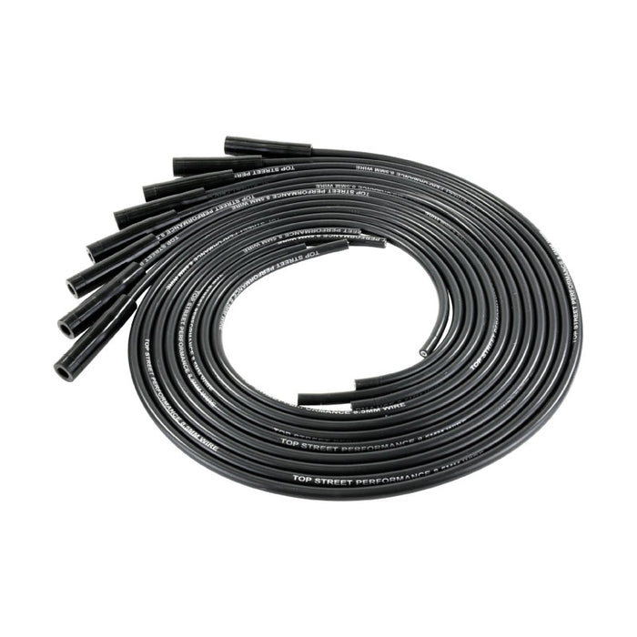 8.5mm Universal Ignition Leads With Straight/180° Plug Boots - Black