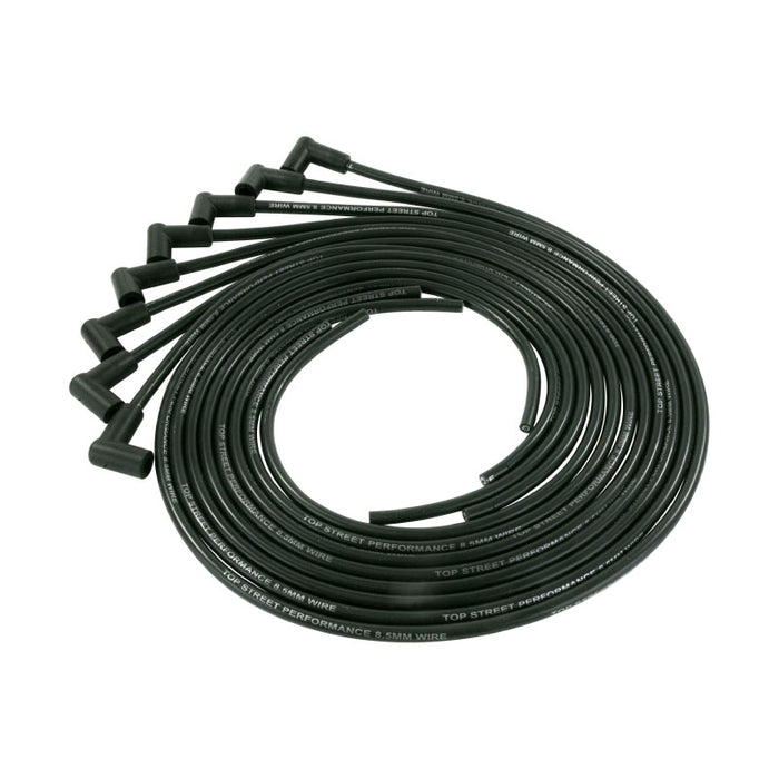 8.5mm Universal Ignition Leads With Right Angle/90° Plug Boots - Black
