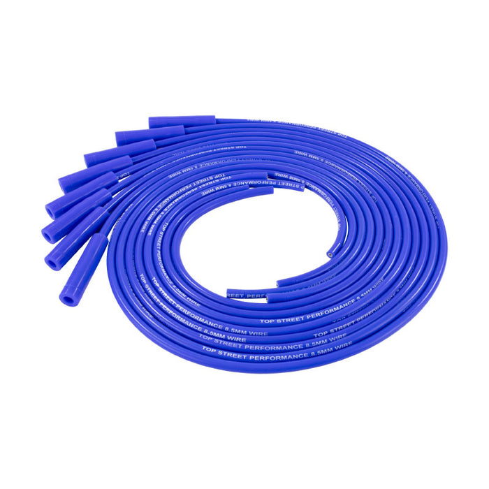 8.5mm Universal Ignition Leads With Straight/180° Plug Boots - Blue