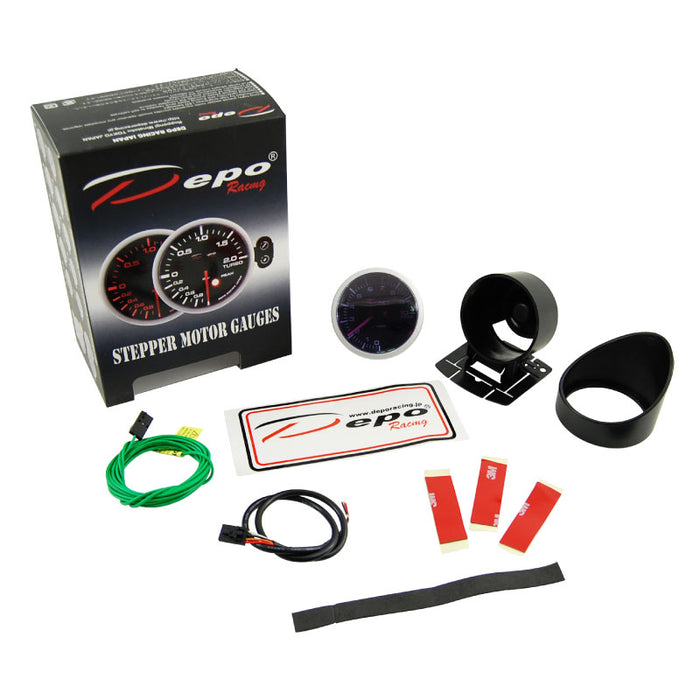 Depo Racing Dual View Tachometer 0-10000 RPM Stepper Motor Gauge 52mm