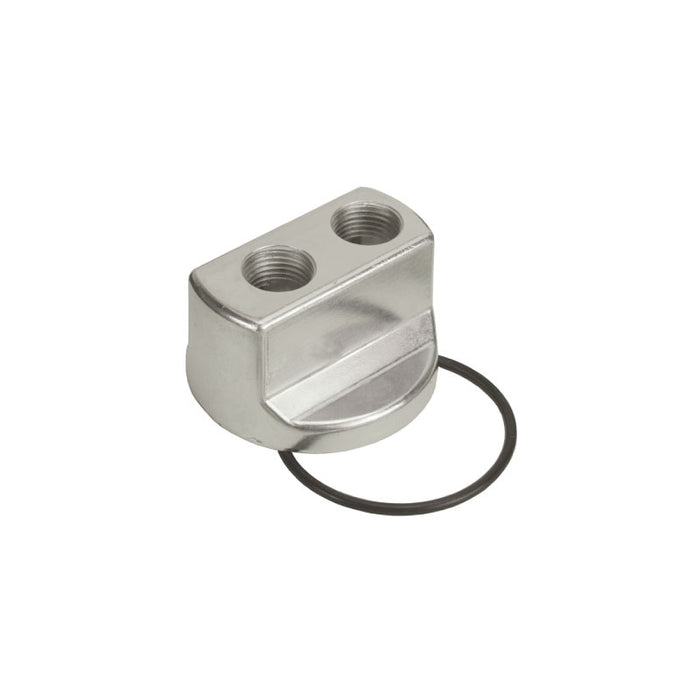 Derale Standard Engine Spin On Adaptor With 1/2" NPT Ports, 3/4"-16 Engine Thread 15703