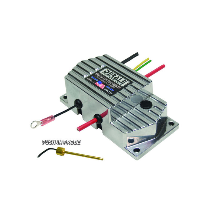 Derale High Amp Adjustable Single Electric Fan Controller, Push In Radiator Probe 16778