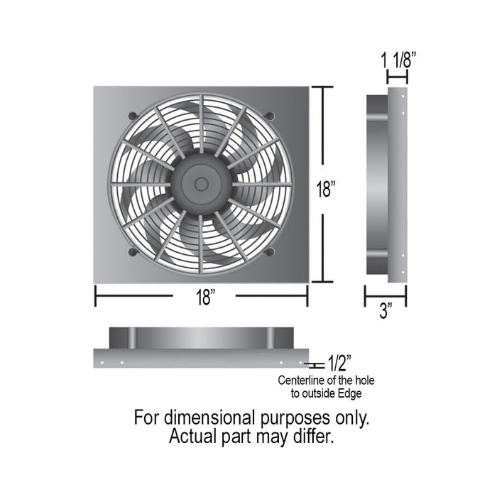 Derale High Output Single 17" Electric Rad Fan/Aluminium Shroud Kit 16818
