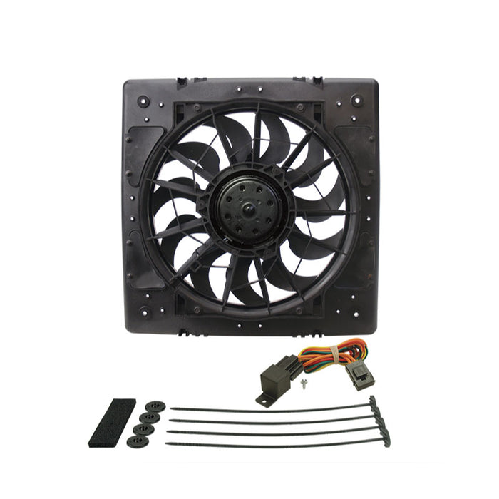 Derale High Output Single 13" Electric Rad Fan Assembly with Moulded Shroud 16926