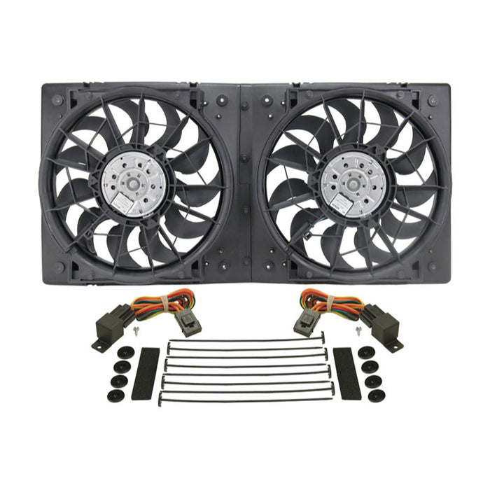Derale High Output Dual 12" Electric Rad Fan Assembly with Moulded Shroud 16928