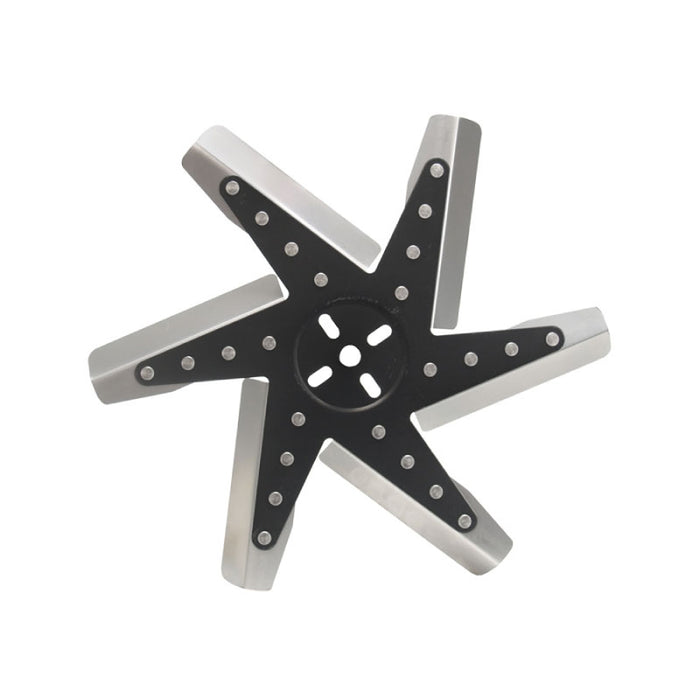 Derale 15" High Performance Flex Fan Stainless Steel Reverse Rotation Black Hub 19315