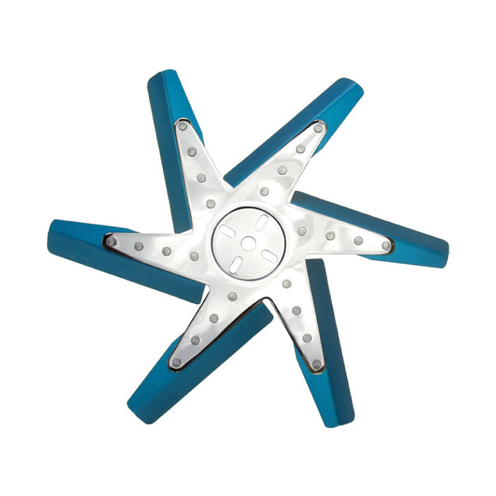 Derale 17" High Performance Aluminium Flex Fan Blue Blade With Chrome Hub 19517