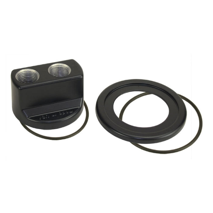 Derale Premium Engine Spin-On Adaptor With -10AN O-Ring Ports, 13/16"-16 Engine Thread 35705