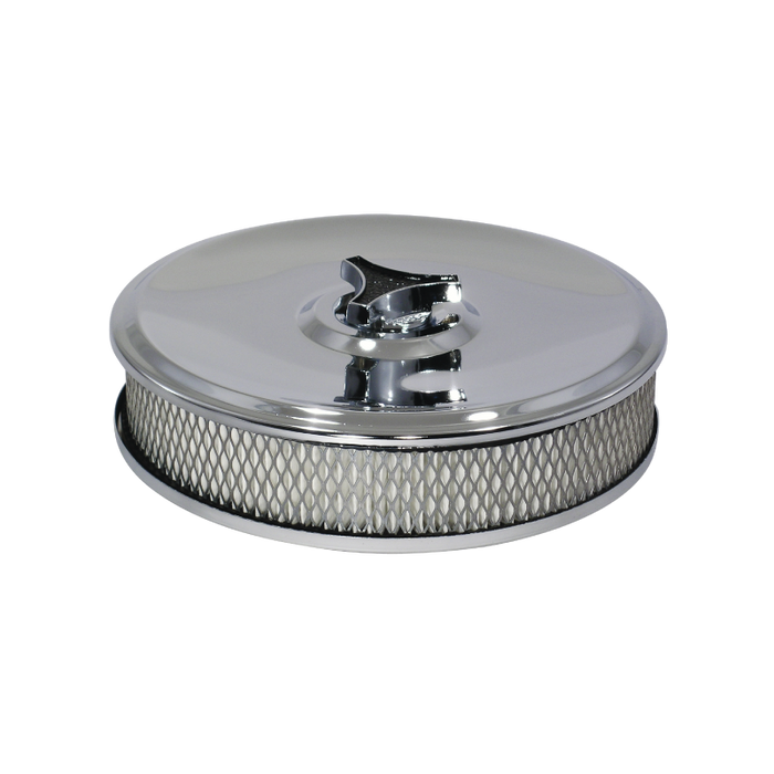 Chrome Air Cleaner 9" Diam x 2" High Suit Holley Edelbrock with 5-1/8" Neck