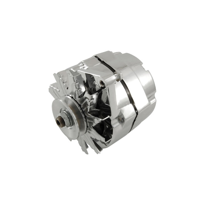 GM Style Chrome 1 Wire 100 Amp Internal Regulator Alternator