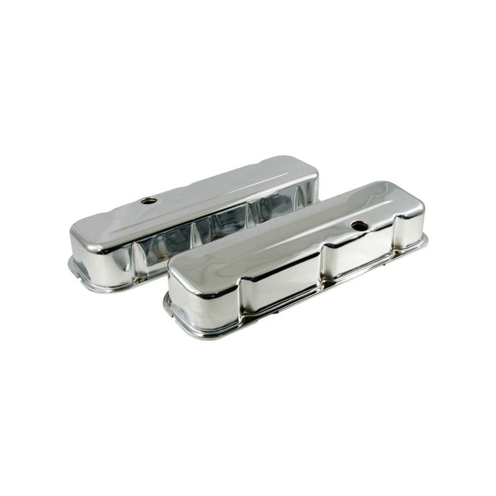Tall Chromed Steel Big Block Chev Rocker Covers, No Logo