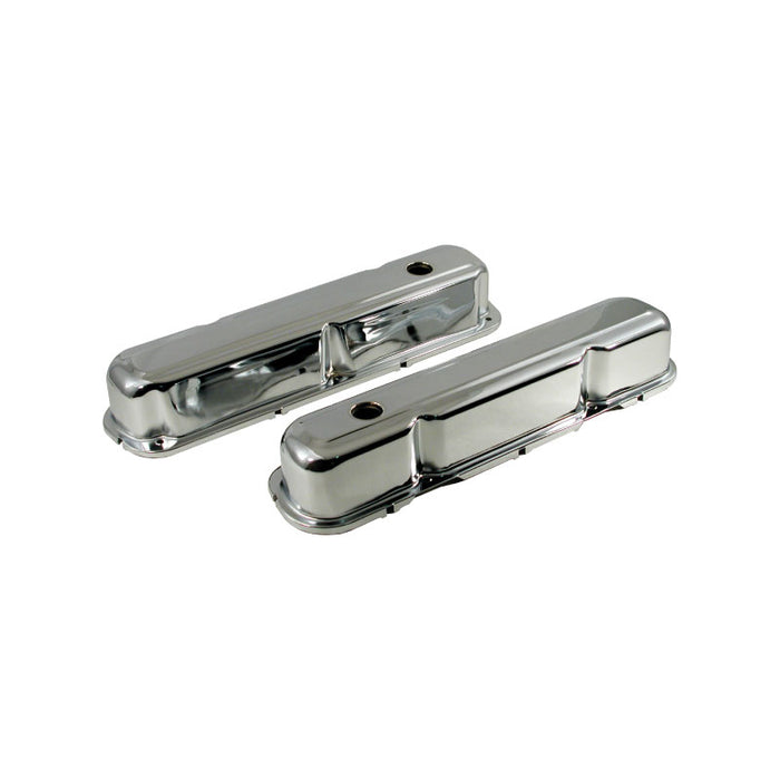 Chromed Steel Chrysler Small Block Late 318 340 360 Rocker Covers, No Logo