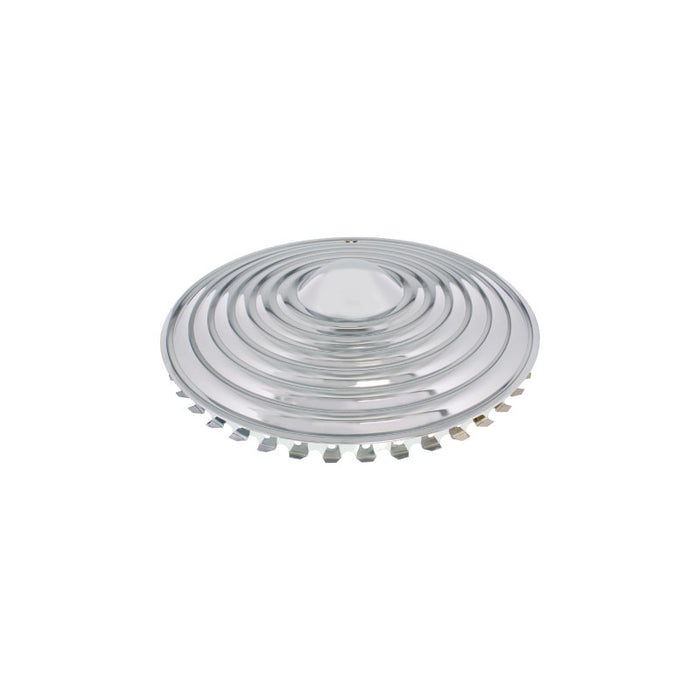 Hubcaps 15" Chrome Starburst Ripple Style Wheel Covers, Set of 4
