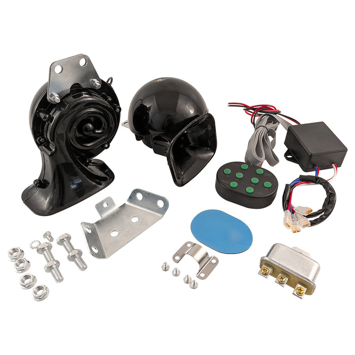 8 Sound Dual Echo Horn Kit with Controller, 12 Volt