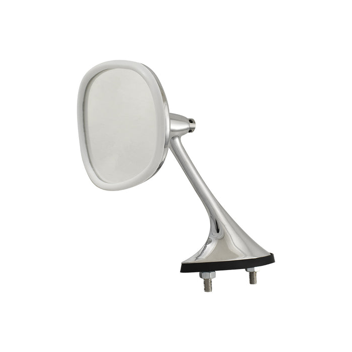 Universal Roberk 370 Style Door Mirror, Rectangular Head, Chrome