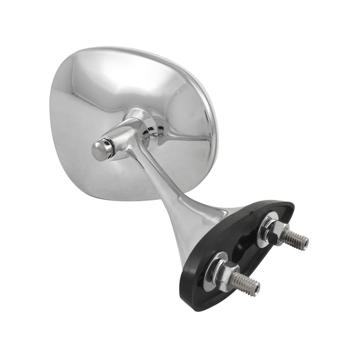 Universal Roberk 370 Style Door Mirror, Rectangular Head, Chrome