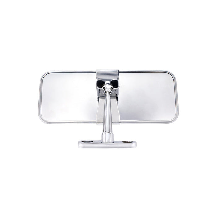 Cobra Style Dashboard Mount Interior Rear View Mirror, Stainless Steel