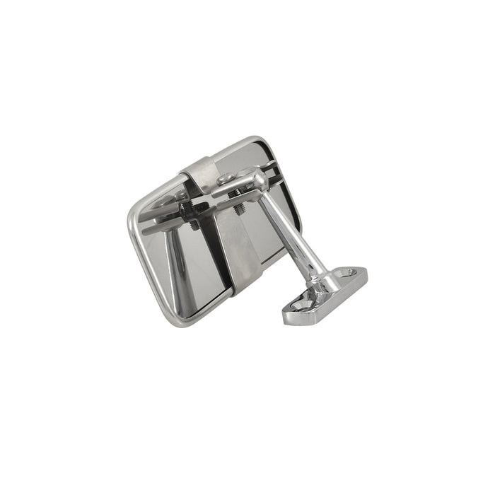 Cobra Style Dashboard Mount 5 Inch Interior Rear View Mirror, Stainless Steel