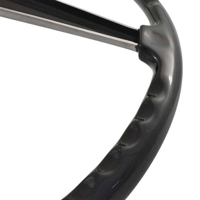 Classic 3 Spoke 416mm Black Rim Steering Wheel suits Porsche 356B/C 1960-65