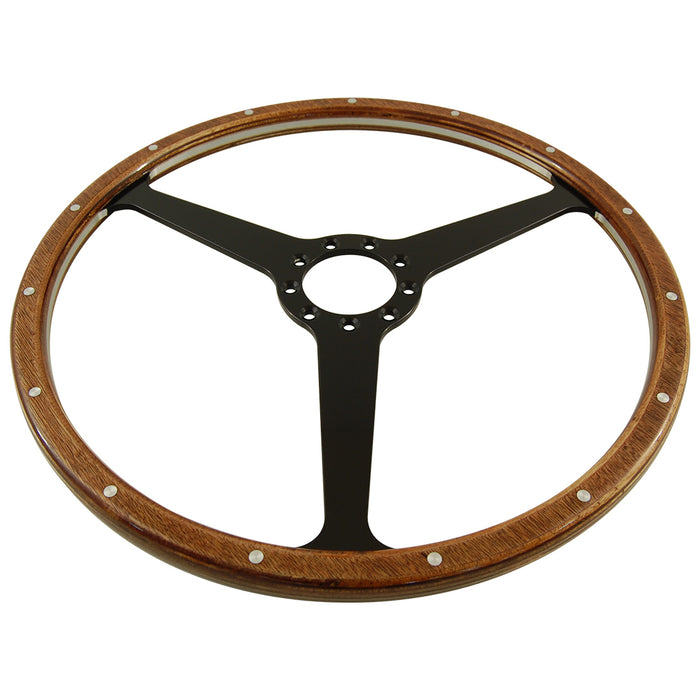 Classic 3 Spoke 15 Inch Wood Rim Steering Wheel suits Aston Martin DB2 DB3 DB4