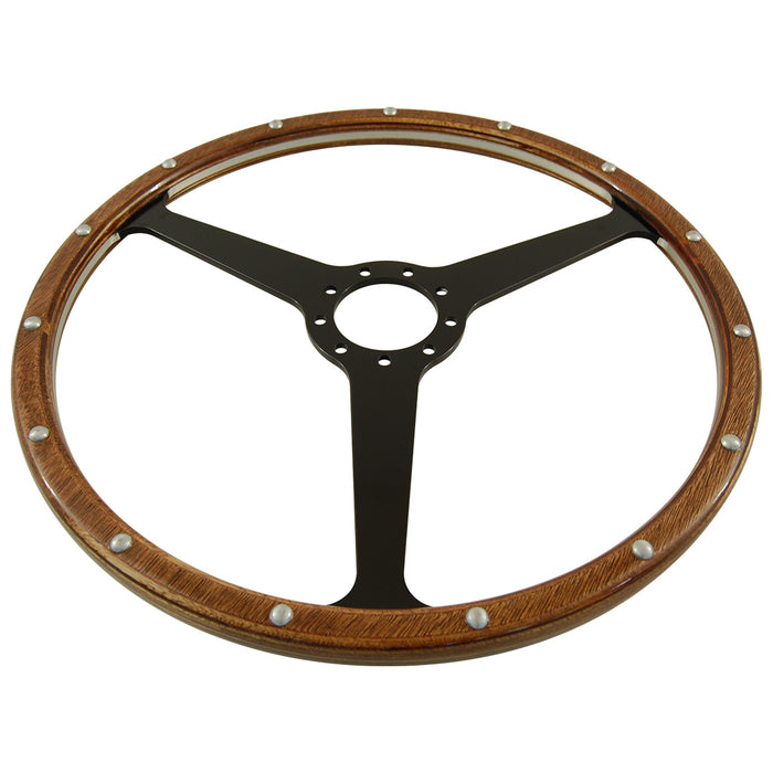 Classic 3 Spoke 15 Inch Wood Rim Steering Wheel suits Aston Martin DB2 DB3 DB4