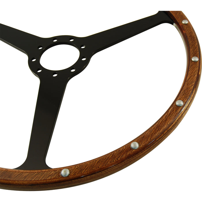 Classic 3 Spoke 15 Inch Wood Rim Steering Wheel suits Aston Martin DB2 DB3 DB4
