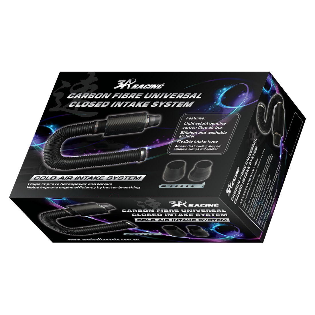 Carbon Fibre Universal Cold Air Intake System - Australian Auto