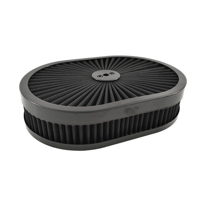 Extreme Air Cleaner Oval Assembly 11-3/8" x 2" Black Filter