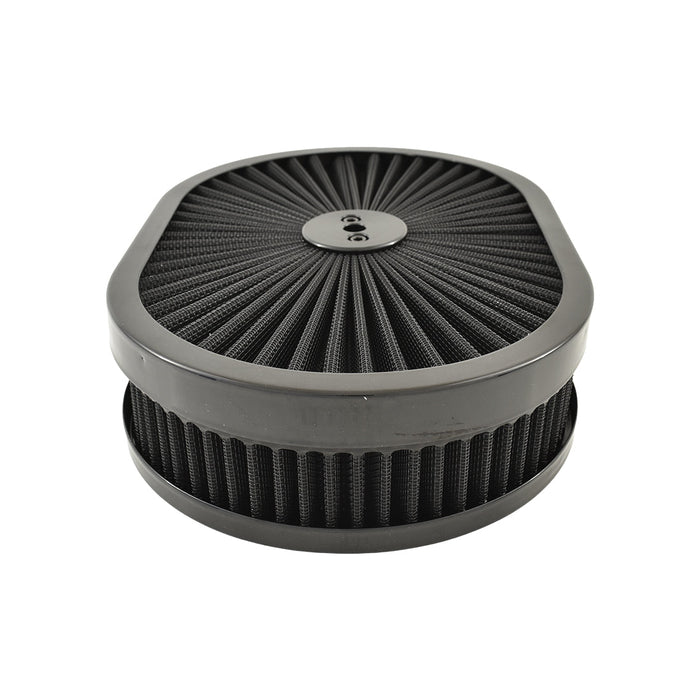 Extreme Air Cleaner Oval Assembly 11-3/8" x 2" Black Filter