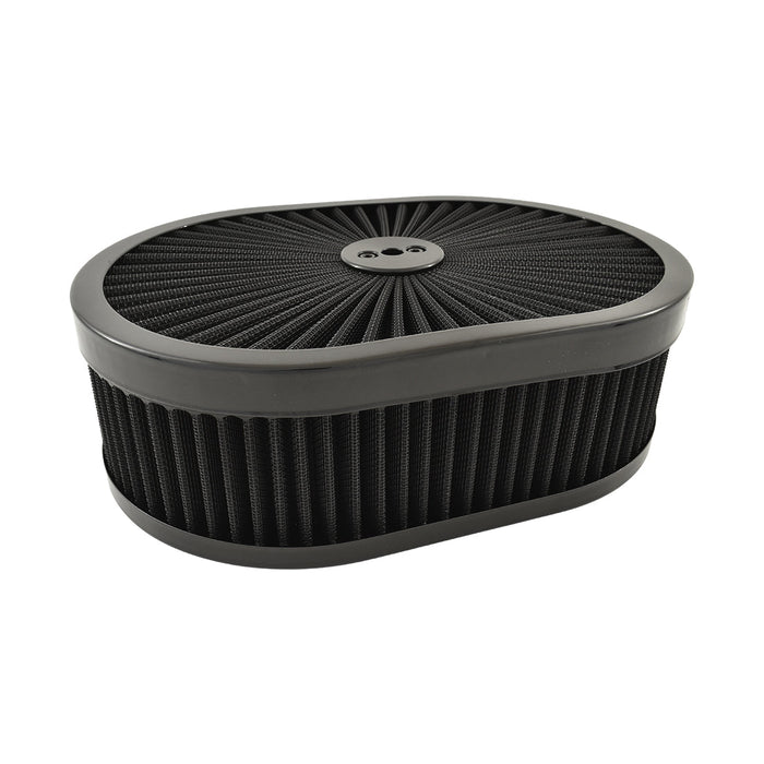 Extreme Air Cleaner Oval Assembly 11-3/8" x 3" Black Filter