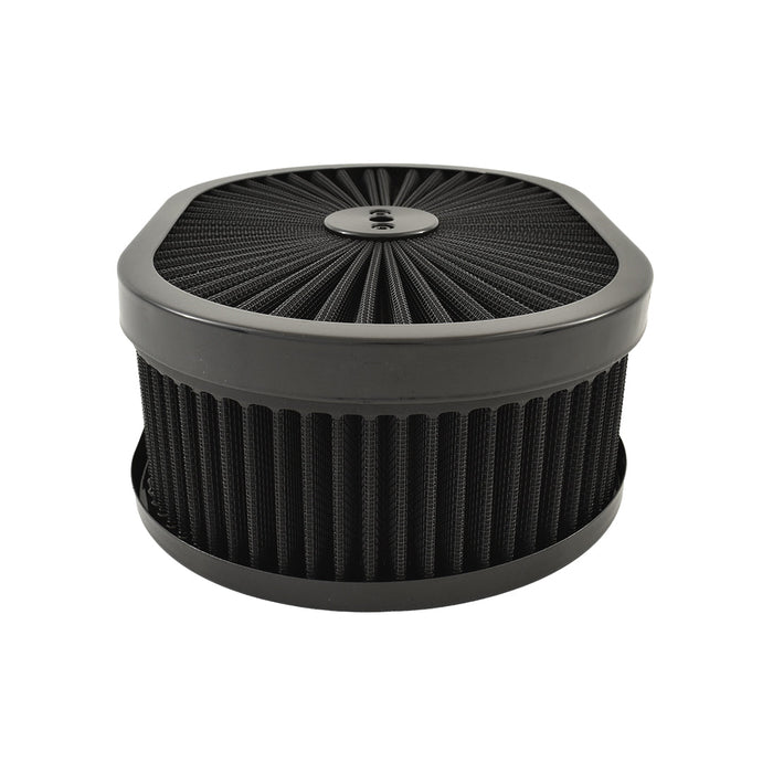 Extreme Air Cleaner Oval Assembly 11-3/8" x 3" Black Filter