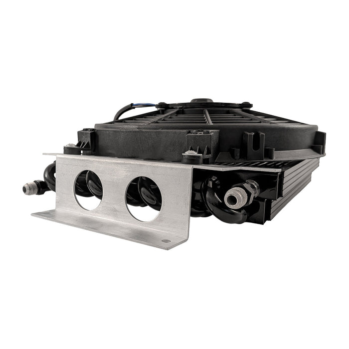 Universal Remote Oil Cooler Kit, Tube & Fin, 16 Pass with 10" Fan, 6AN