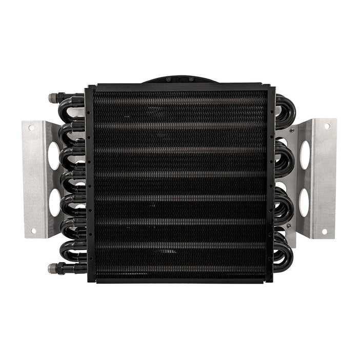 Universal Remote Oil Cooler Kit, Tube & Fin, 16 Pass with 10" Fan, 6AN