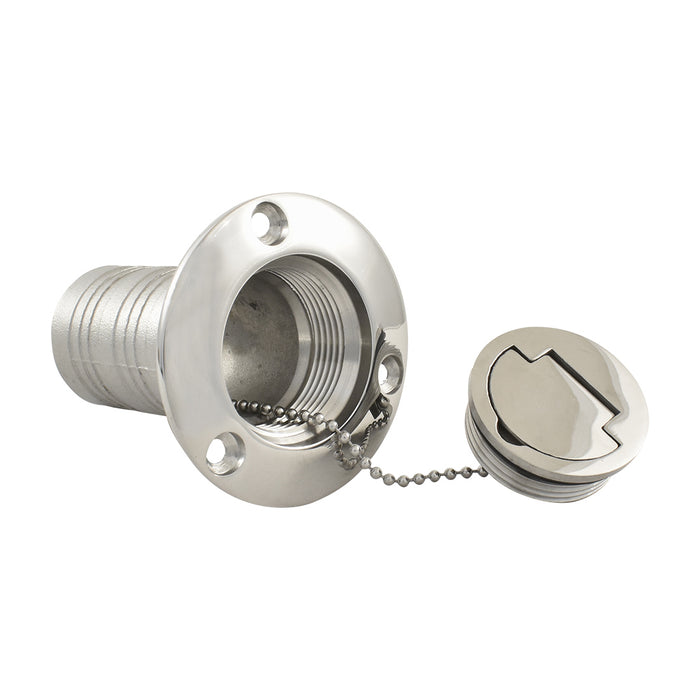 Cal Custom Chrome Fuel Filler With Flip Tab Cap