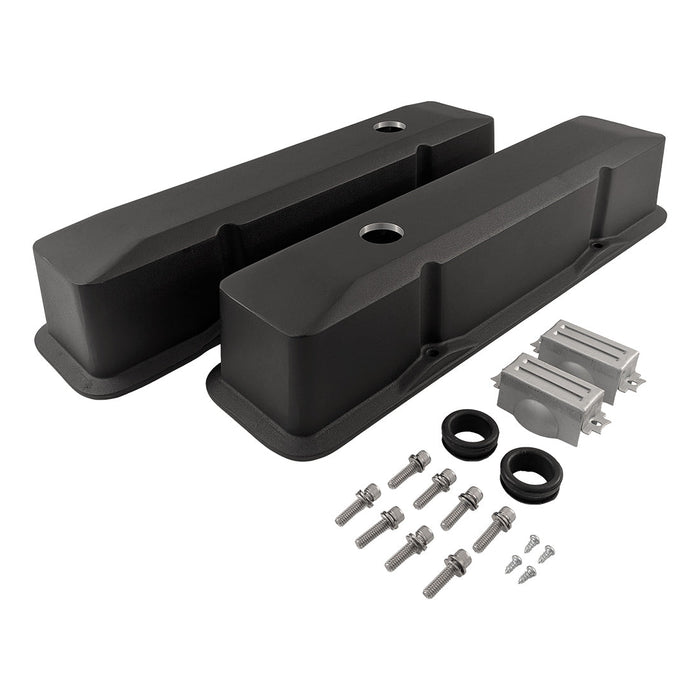 Tall Retro Style Valve Covers to suit Small Block Chev, Black