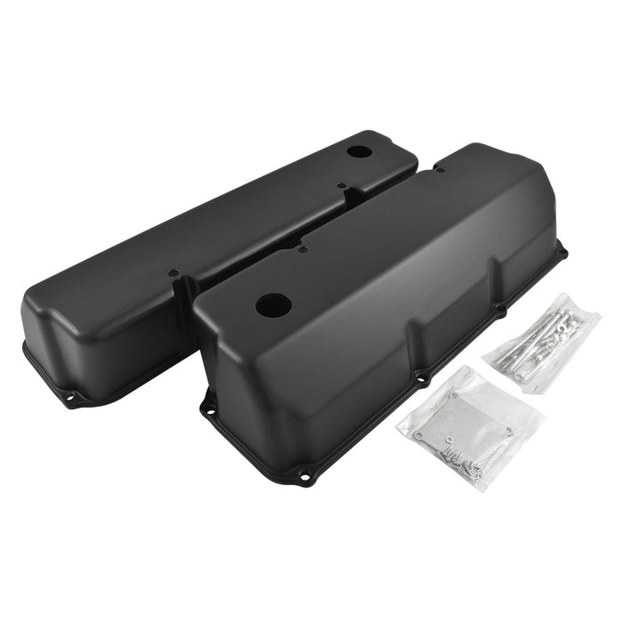 Cast Aluminium Ford Cleveland 302 351 Valve Covers, Plain Top, Black