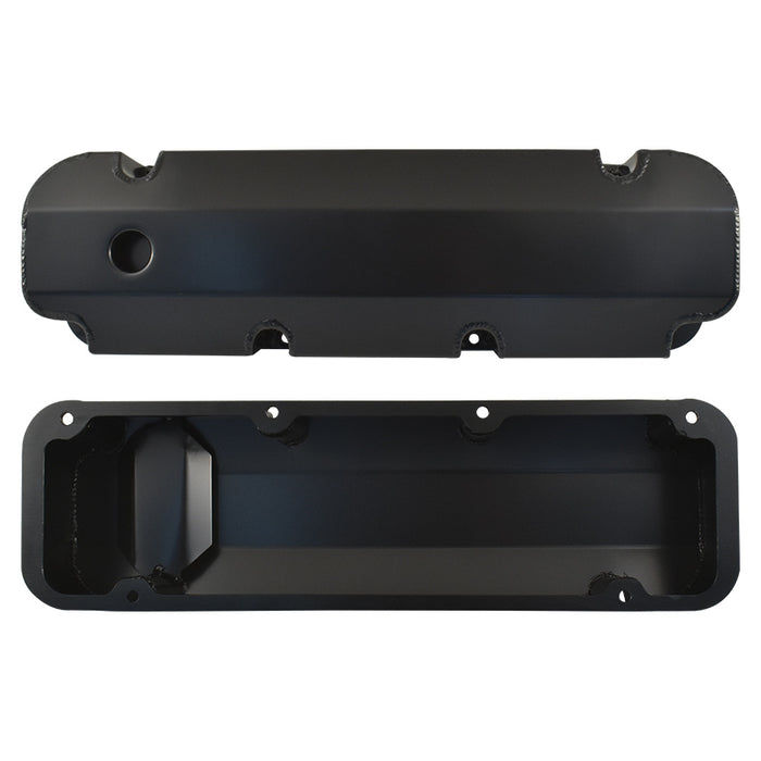 Fabricated Aluminium BB Ford 429 460 Valve Covers, Short Bolt Style, Black