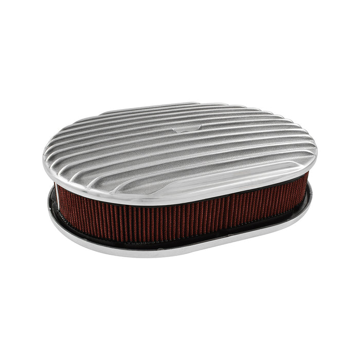 Cal Custom Oval Air Cleaner Kit Full Finned Polished