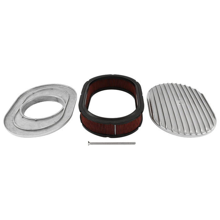 Cal Custom Oval Air Cleaner Kit Full Finned Polished