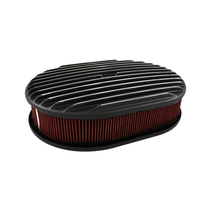 Oval Air Cleaner Kit Full Finned Black