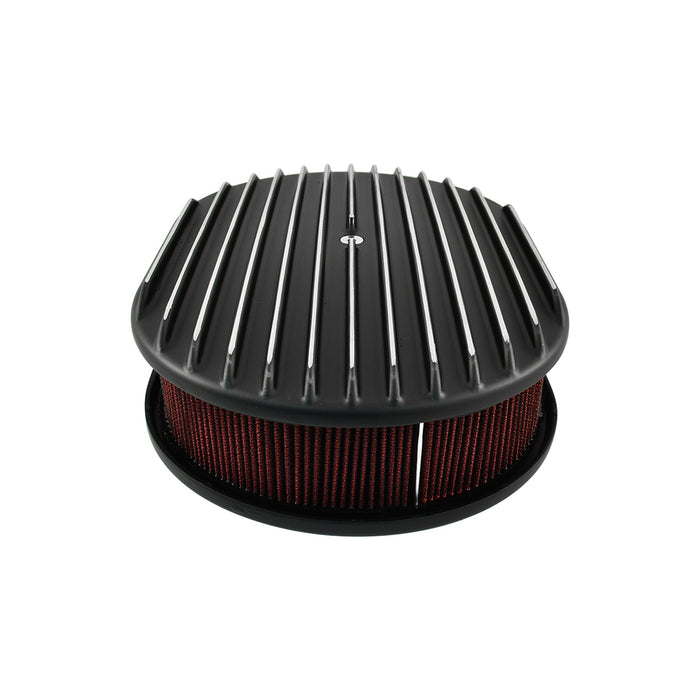 Oval Air Cleaner Kit Full Finned Black