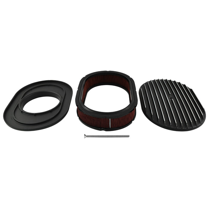 Oval Air Cleaner Kit Full Finned Black