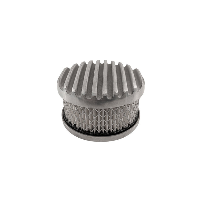 4" Round Air Cleaner Assembly, 2-5/8" Neck - Full Finned Polished Aluminium