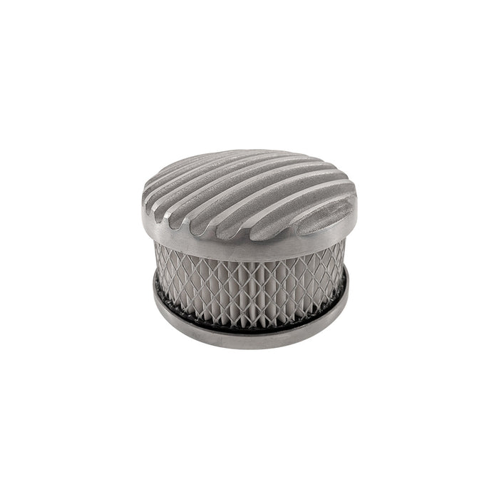 4" Round Air Cleaner Assembly, 2-5/8" Neck - Full Finned Polished Aluminium