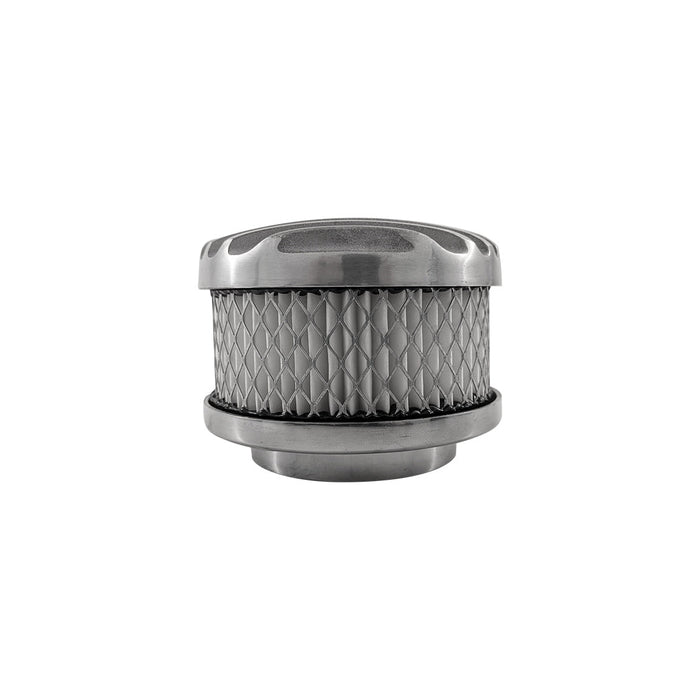 4" Round Air Cleaner Assembly, 2-5/8" Neck - Full Finned Polished Aluminium