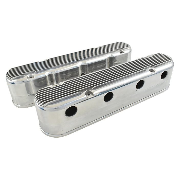 Polished Finned Cast Aluminium GM LS 2-Piece Finned Top Valve Covers