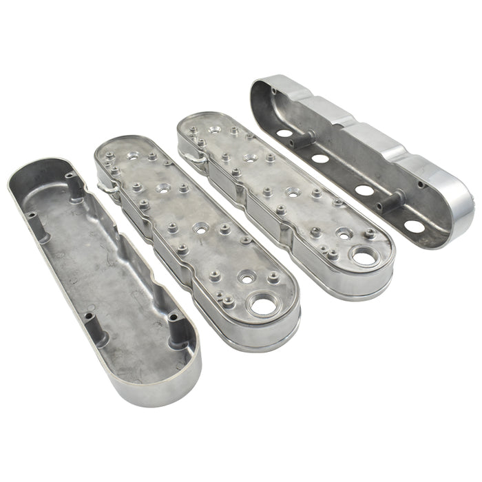 Polished Finned Cast Aluminium GM LS 2-Piece Finned Top Valve Covers