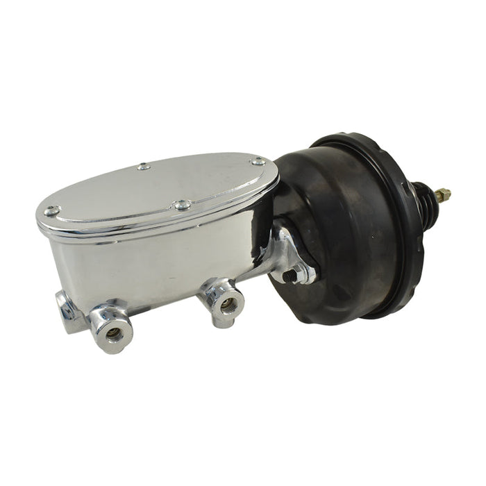 Universal Wilwood Style Chrome Master Cylinder & 7" Black Single Brake Booster