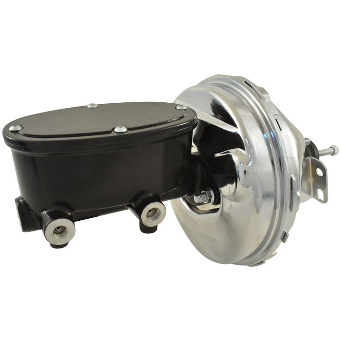 Universal Wilwood Style Black Master Cylinder & 9" Chrome Single Brake Booster