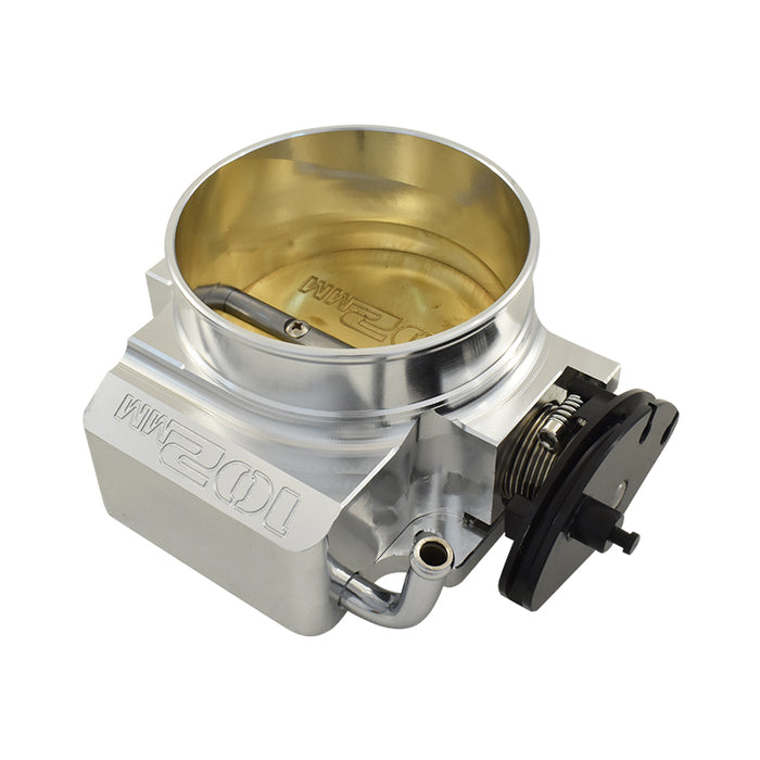 102mm Billet Aluminium LS Cable Throttle Body, 4 Bolt Flange - Silver